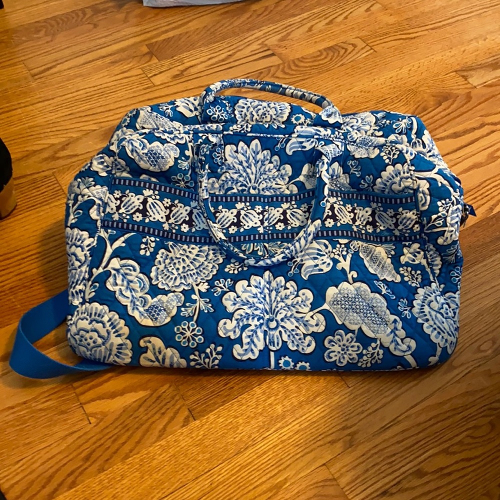 Blue and White Vera Bradley Duffle Bag